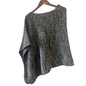 NWT Eileen Fisher Yak & Merino Twist Poncho Asymmetrical One Size Quiet Luxury